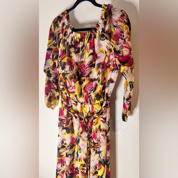INC International Concepts Multicolor Floral Long Sleeve Dress Size 6 - Picture 2 of 7
